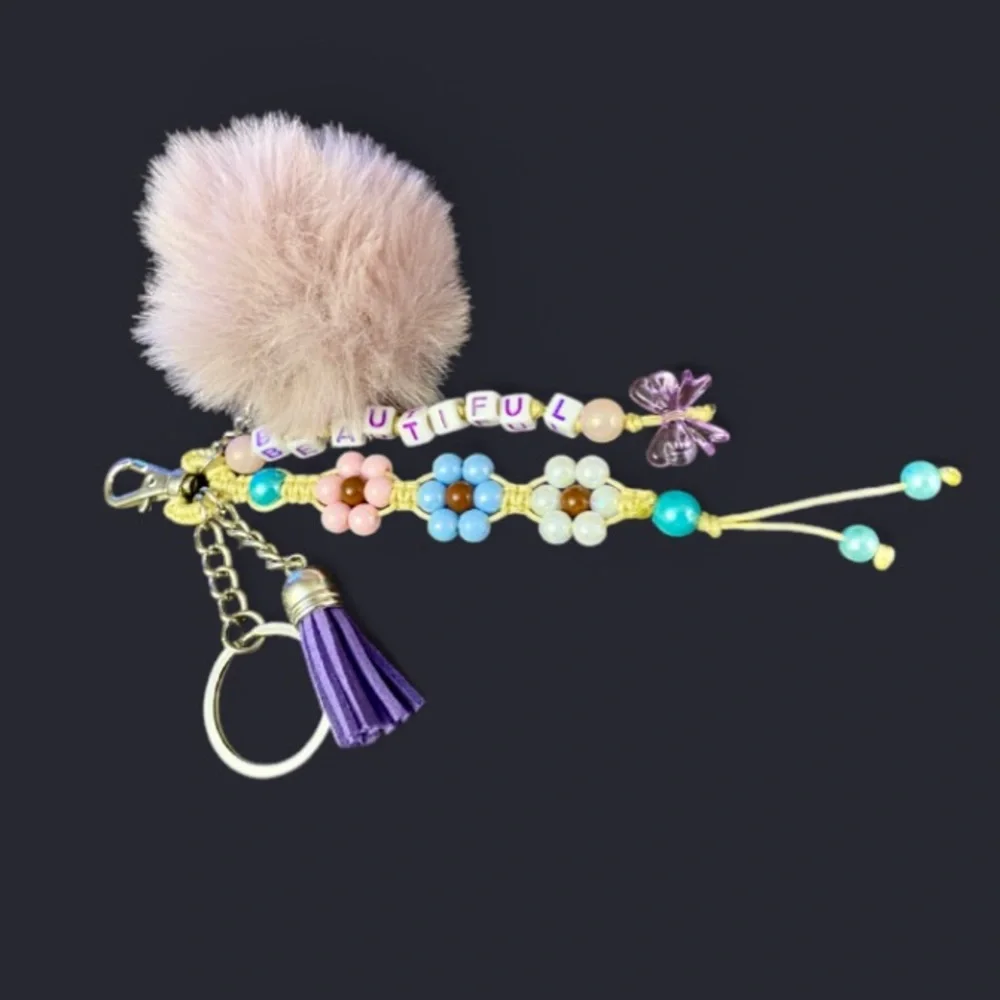 Purse Charm Keychain with an inspiration message Beautiful